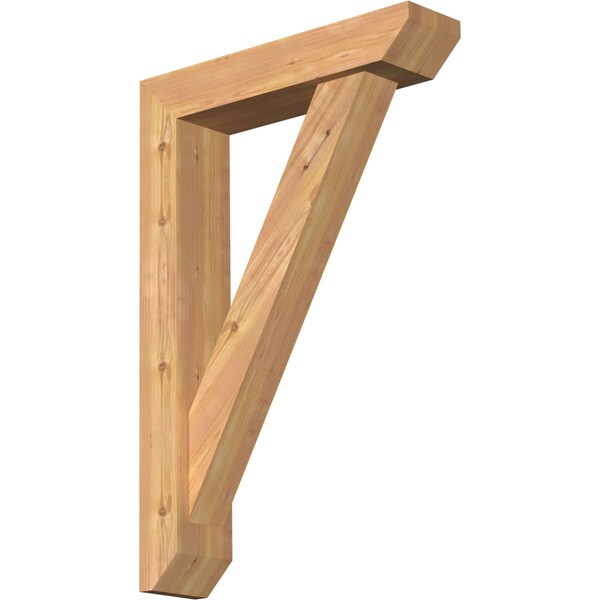 Ekena Millwork Traditional Slat Smooth Bracket w/ Offset Brace, Western Red Cedar, 5 1/2"W x 24"D x 36"H BKT0604X24X36TRA06SWR - main